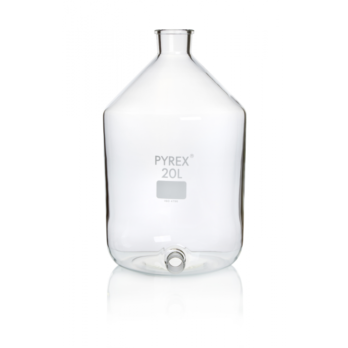 PYREX® 抽吸瓶，磨砂玻璃侧臂 20000 毫升