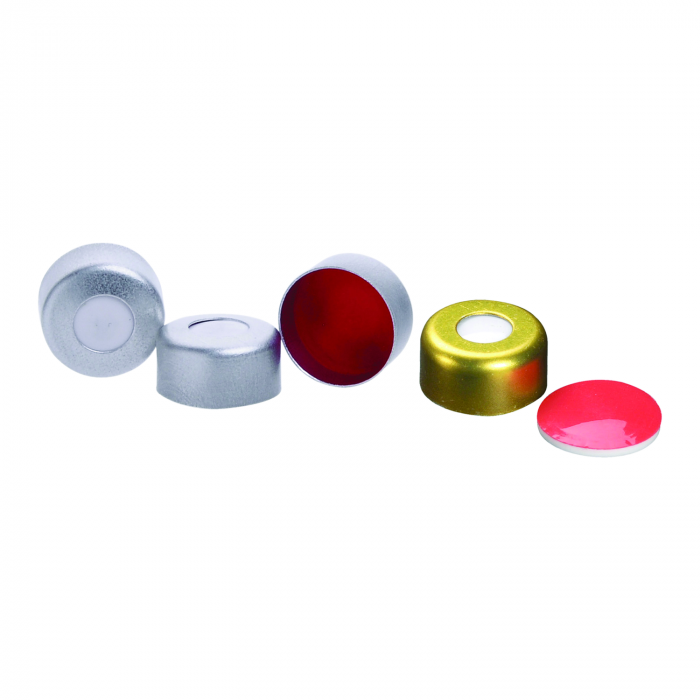 WHEATON® µL MicroLiter® 11 mm 压接密封件（带隔膜），聚四氟乙烯/硅树脂，绿色