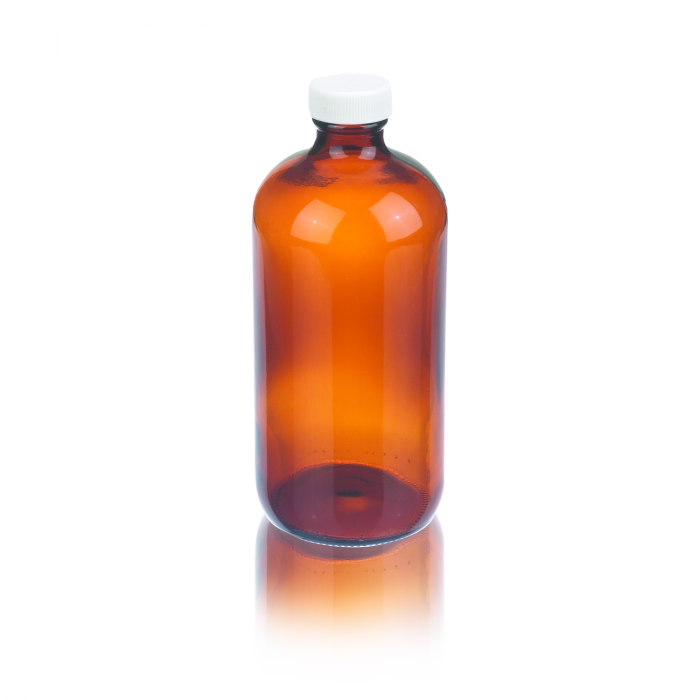 WHEATON® 波士顿圆瓶，16 盎司，棕色，白色聚丙烯，聚四氟乙烯面发泡聚乙烯，12 件装
