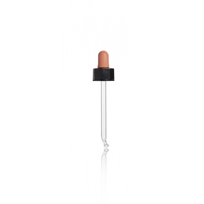 WHEATON® 玻璃滴管组件，黑色盖帽，粉色灯泡，GL14，适用于 10 mL