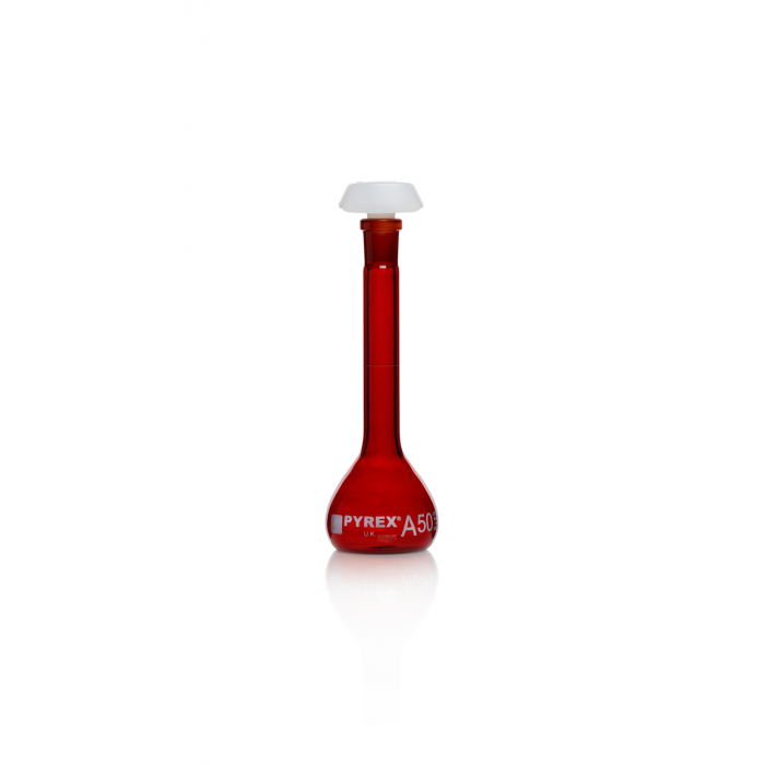 Pyrex® 容量瓶，A 级，棕色，USP/ISO/DIN 公差，50 mL