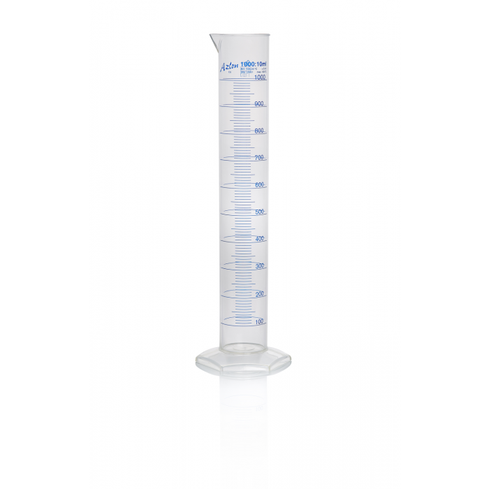 AZLON®量筒，印有刻度，A 级，PMP (TPX)，1000mL