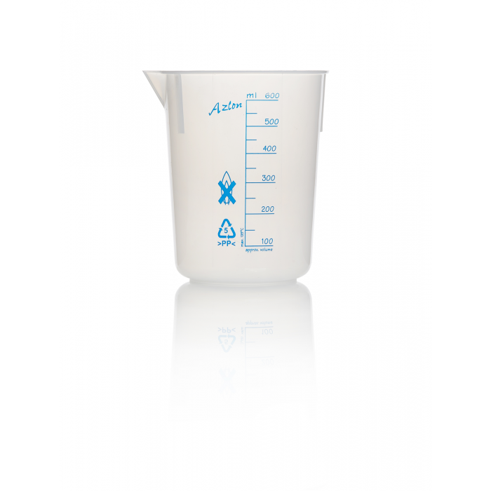 AZLON® 烧杯，锥形，印有刻度，聚丙烯，600 mL