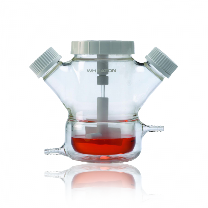 WHEATON® CELSTIR® 夹套双侧耳旋转烧瓶, 50 mL