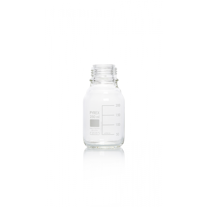 PYREX®瓶，实验室培养基，GL 45 不带盖和浇注环，透明 250 mL