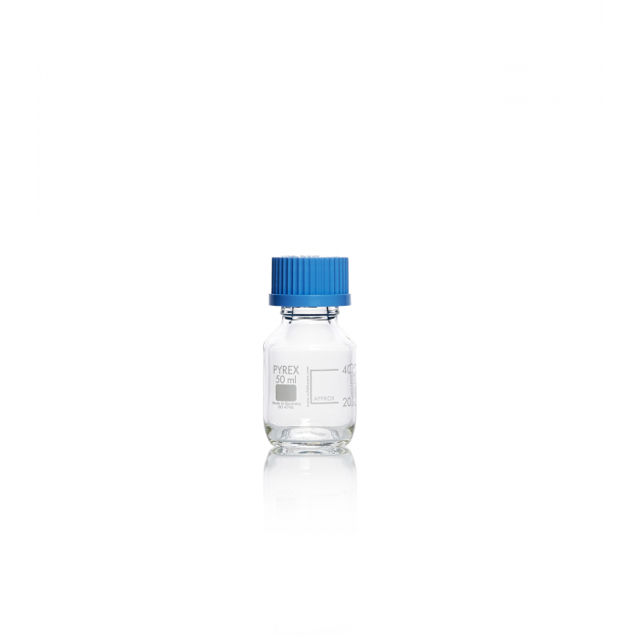 PYREX®瓶，实验室培养基，GL 32，带盖和浇注环，透明 50 mL