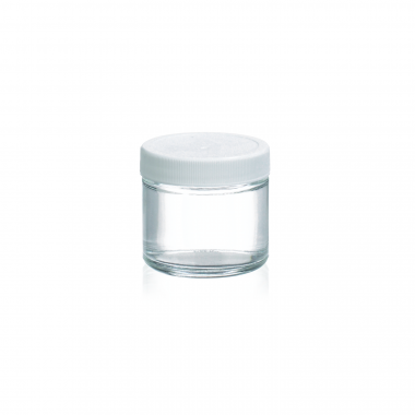 WHEATON® 透明直口瓶，白色聚丙烯盖，聚乙烯内衬，1 盎司