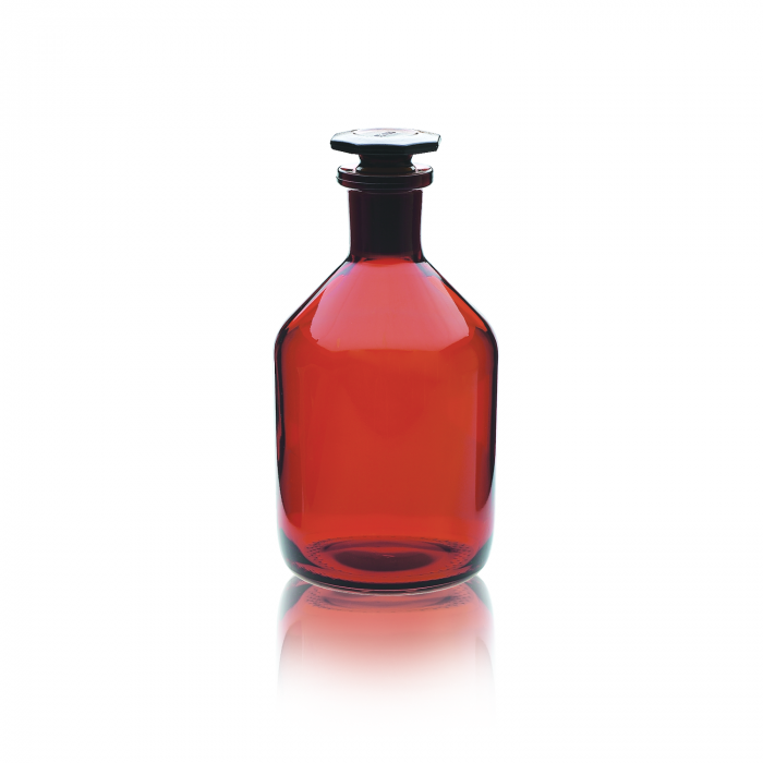WHEATON® 试剂瓶，窄口，带磨砂瓶塞，棕色，250 mL