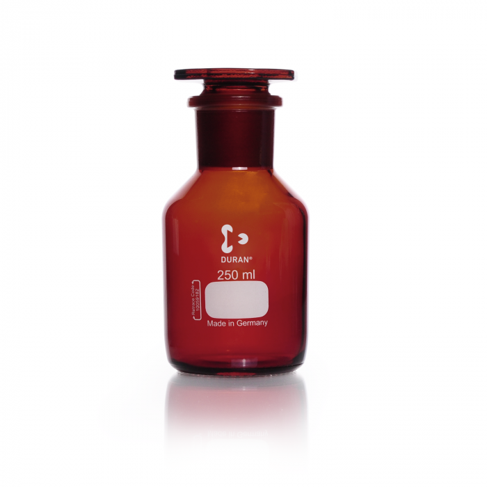 DURAN® 宽颈试剂瓶，棕色，ST 60/46标准磨口，带玻璃塞，1000ml