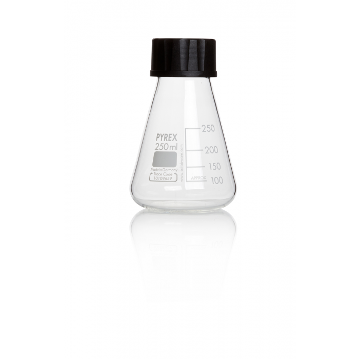 PYREX®烧瓶，锥形，螺旋盖 250 mL
