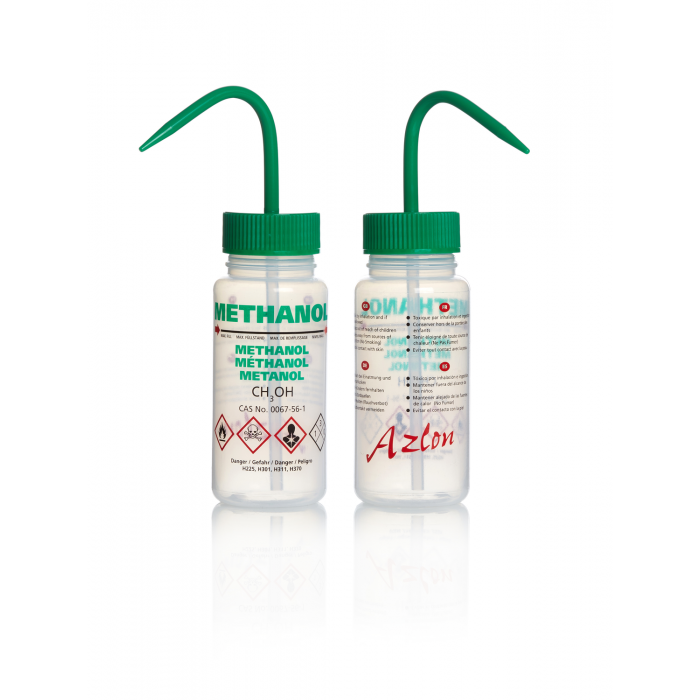 AZLON® 冲洗瓶，不通气，250 毫升甲醇，1 区