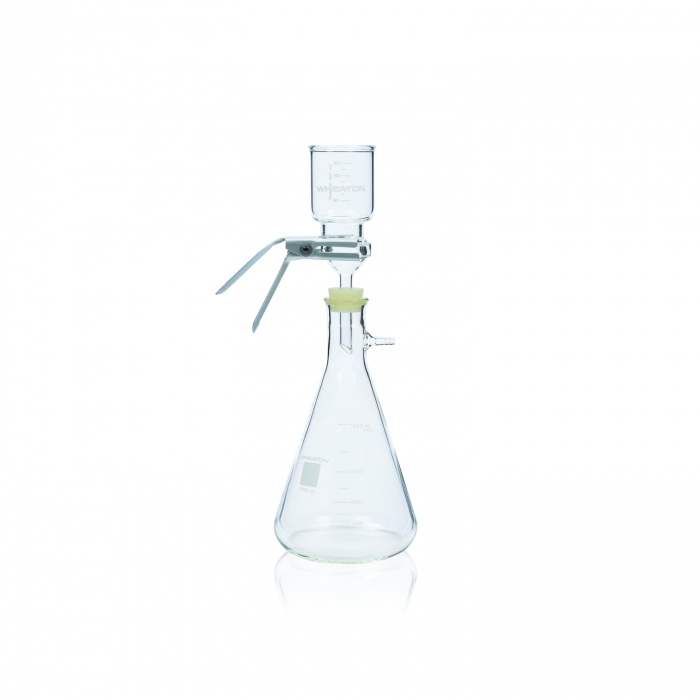 WHEATON® 47mm 过滤组件，带不锈钢支架和 40/35 研磨接头，1000 mL 滤瓶