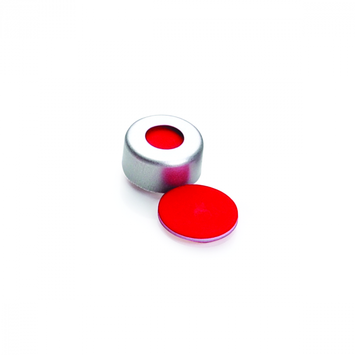 WHEATON® µL MicroLiter® 11 mm 压接密封件（带隔膜），PTFE/硅/PTFE，铝质