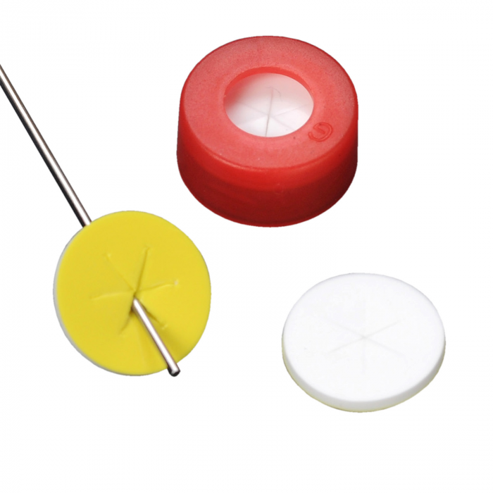 WHEATON® µL MicroLiter® 11 mm 带滤网的按扣盖，星形刻痕，红色