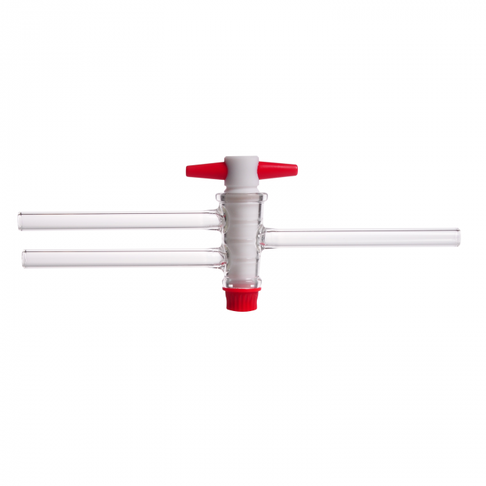 DURAN® 双向旋塞, 双斜孔, 带PTFE钥匙, 孔径4mm, NS 18.8