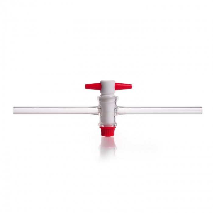 DURAN® 单向旋塞, 带 PTFE 钥匙, 孔径 4 mm, NS 18.8