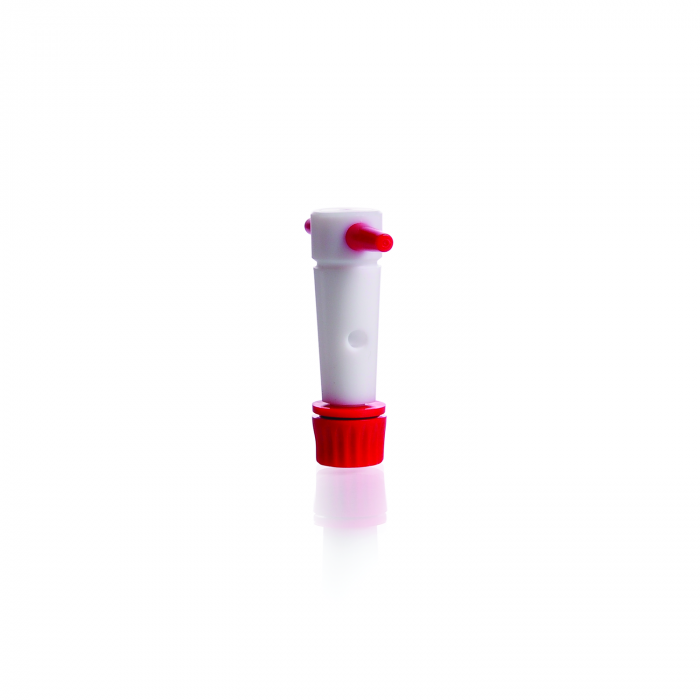 PTFE 钥匙，带螺纹和三部分固定装置，孔径 2.5 mm，NS 14.5