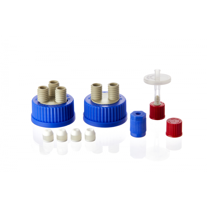 DURAN®GL14压力平衡套装, 适用于GL45 双孔或三孔螺旋盖，包含0.2 µm膜过滤器（适用于GL 45螺旋连接盖系统和搅拌瓶反应器系统的配件）